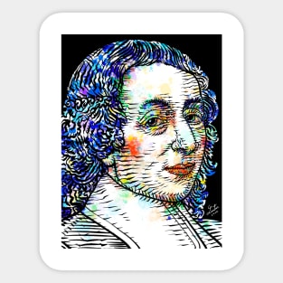 BLAISE PASCAL watercolor and ink portrait Sticker